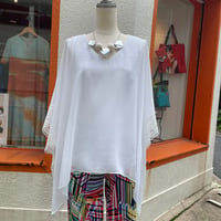 再入荷 サイズ6 シフォンBIGシルエットブラウス Joseph Ribkoff ホワイト インナードッキング