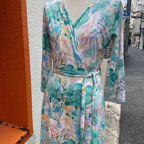 エメラルドグリーン 花 マキシ丈ワンピース fifilles インポート Paris