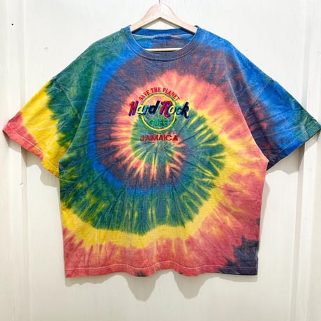 90s HardRockCAFE embroidery tyedye Tee