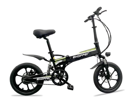 モペット型電動機付自転車！超軽量18kg フルアルミ 折りたたみ電動バイク E-Hopper16 / ナンバー取得・公道走行OK