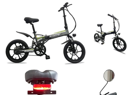 モペット型電動機付自転車！超軽量18kg フルアルミ 折りたたみ電動バイク E-Hopper16 / ナンバー取得・公道走行OK