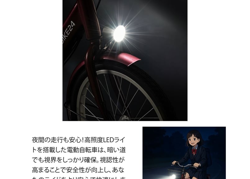 アシスト電動機付自転車 e-BIKE24 24インチ 軽量 折りたたみ可能 街