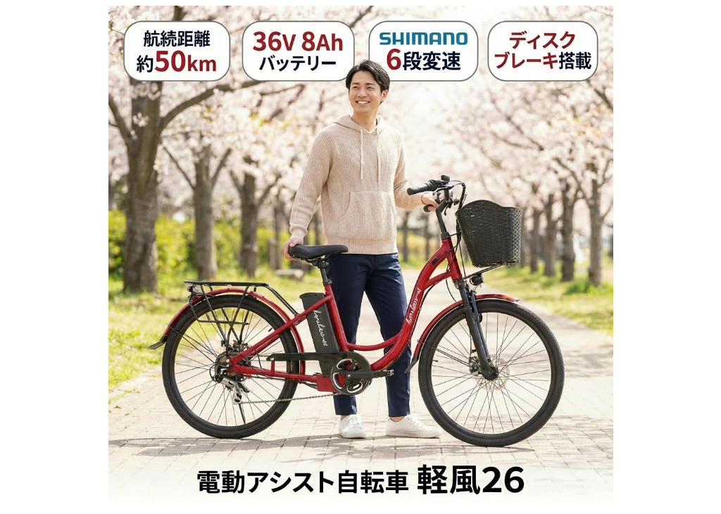 サ*ラ様 電動アシスト自転車26インチ バッテリー付 充電器付 通学 大阪 引き 楽天市場】【完成納】電動自転車26インチ3段8AH TDF-14ZX-BR送料無料