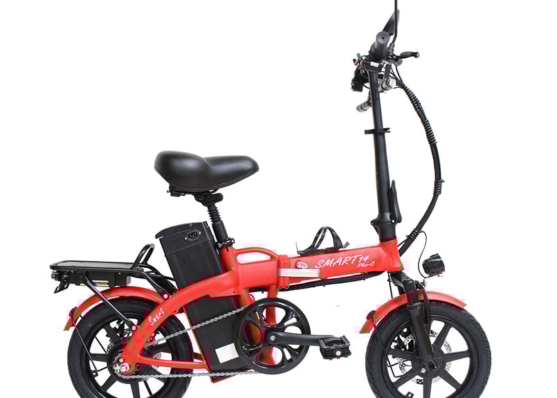 電動自転車 14インチ 折りたたみ モペット 公道OK・原付】折りたたみ電動モペット SMART-PLUS-C｜48Vフル電動・14