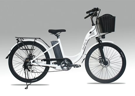 モペット型電動機付自転車 軽風26 36V版大容量リチウムイオンバッテリー搭載 前後ディスクブレーキ装着 前カゴ付 26インチ 軽車両 ヨーロピアンキャリー(荷台)装備 原付一種扱い