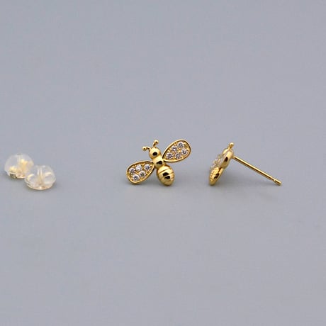 【K18YG】ハニービー ダイヤモンドピアス