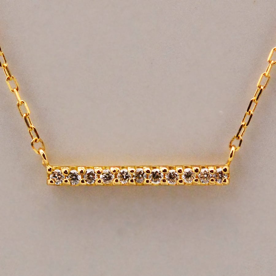 K18YG】ストレートラインダイヤモンドネックレス | 嘉匠-casho-