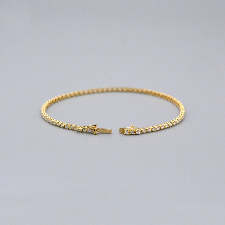 K18YG】テニスブレスレット フルエタニティーダイヤモンド 1.00ct | 嘉