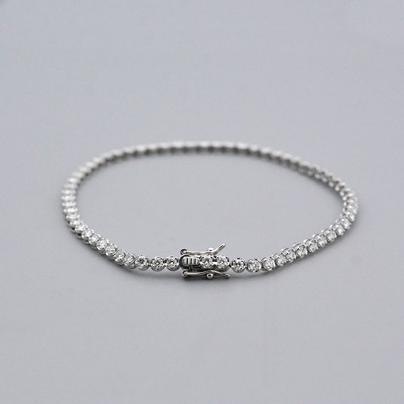 PT900】テニスブレスレット フルエタニティーダイヤモンド 2.00ct | 嘉