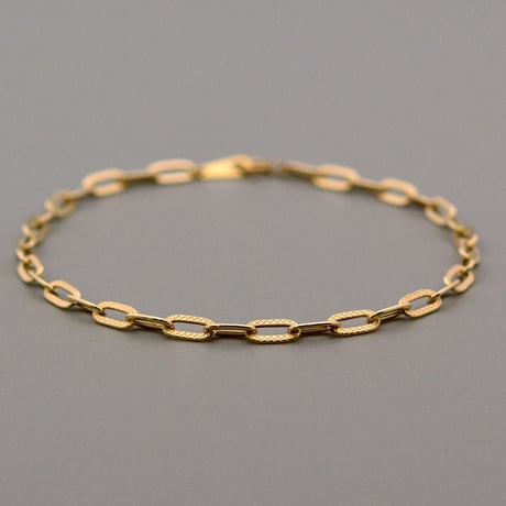 【K18YG/K10YG】プレイドフラットチェーンブレスレット
