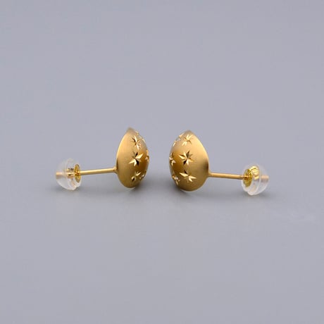 【K18YG】ルミナスオーバルダイヤモンドピアス