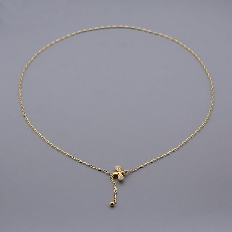 【K18YG】HoneyBee Yラインネックレス