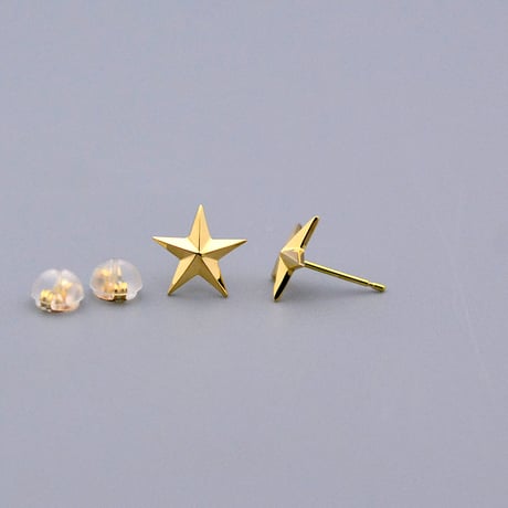 【K18YG】スタースタッズピアス