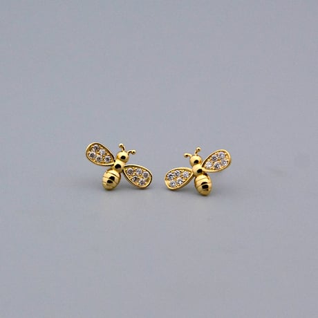 【K18YG】ハニービー ダイヤモンドピアス