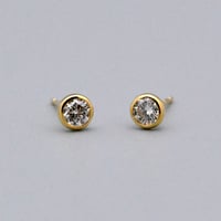 【K18YG】オーブダイヤモンドピアス0.30ct