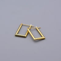 【K18YG】レクタングル・パイプピアス
