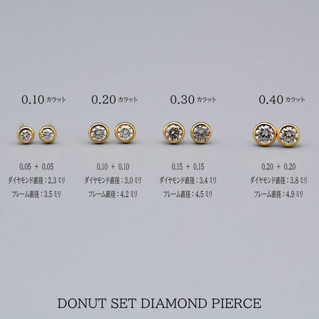 【K18YG】オーブダイヤモンドピアス0.30ct