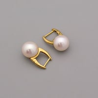 【K18YG】パールスプリングフープピアス