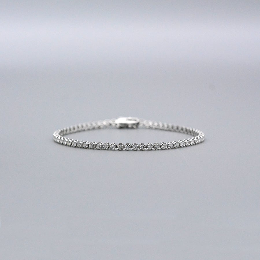 PT900】テニスブレスレット フルエタニティーダイヤモンド 2.00ct | 嘉