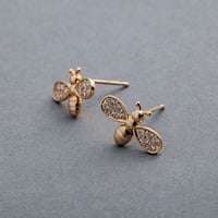 【K18YG】ハニービー ダイヤモンドピアス