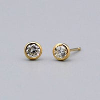 【K18YG】オーブダイヤモンドピアス 0.40ct