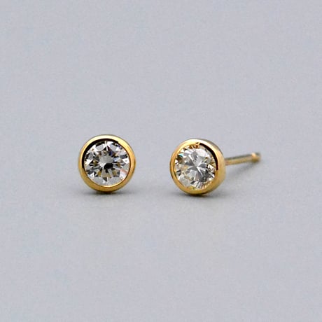 【K18YG】オーブダイヤモンドピアス 0.40ct