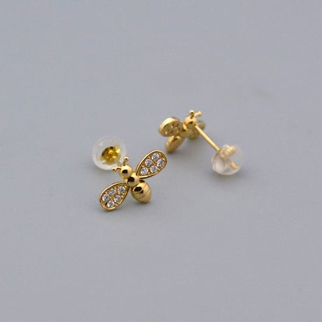 【K18YG】ハニービー ダイヤモンドピアス