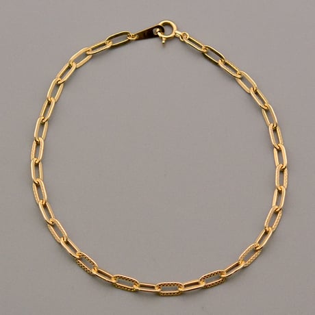 【K18YG/K10YG】プレイドフラットチェーンブレスレット