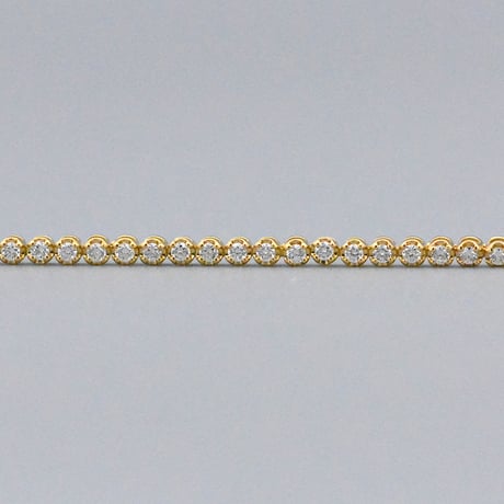 【K18YG】テニスブレスレット フルエタニティーダイヤモンド 1.00ct