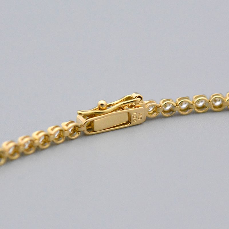K18YG】テニスブレスレット フルエタニティーダイヤモンド 1.00ct | 嘉