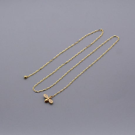 【K18YG】HoneyBee Yラインネックレス