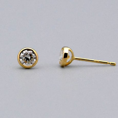 【K18YG】オーブダイヤモンドピアス 0.40ct