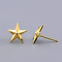 【K18YG】スタースタッズピアス