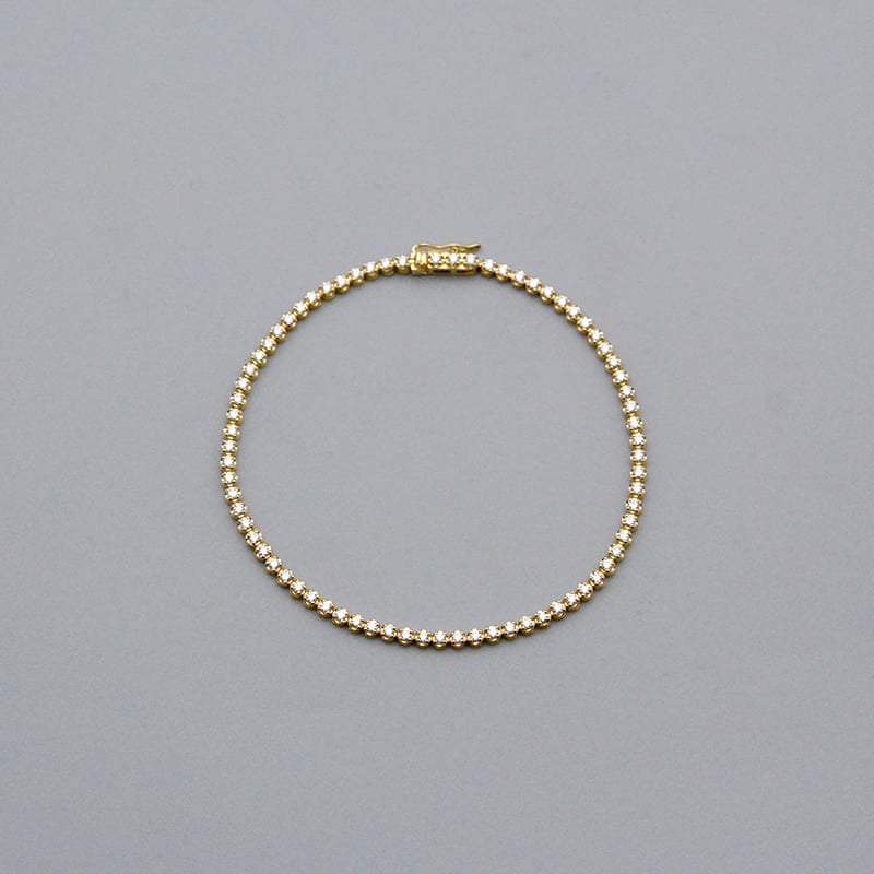 K18YG】テニスブレスレット フルエタニティーダイヤモンド 1.00ct | 嘉
