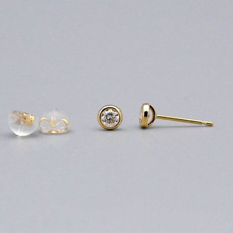 【K18YG】オーブダイヤモンドピアス0.20ct