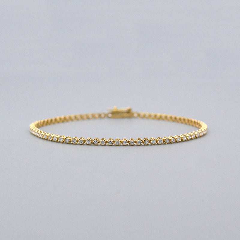K18YG】テニスブレスレット フルエタニティーダイヤモンド 1.00ct | 嘉