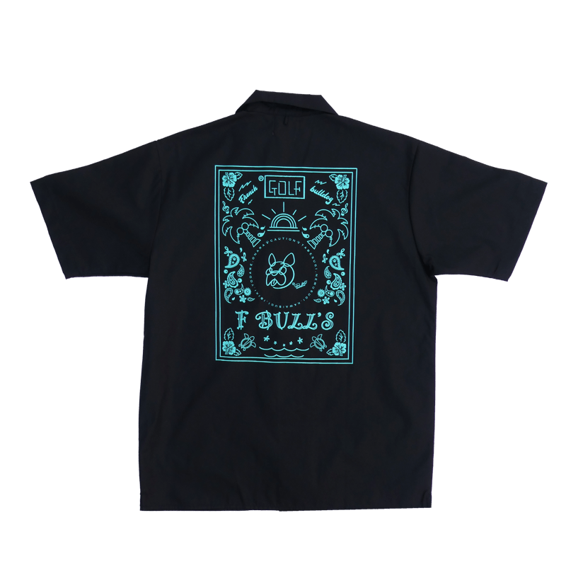 F BULL'S ゴルフシャツ (BLACK×TURQUOISE) | F BULL'S STORE