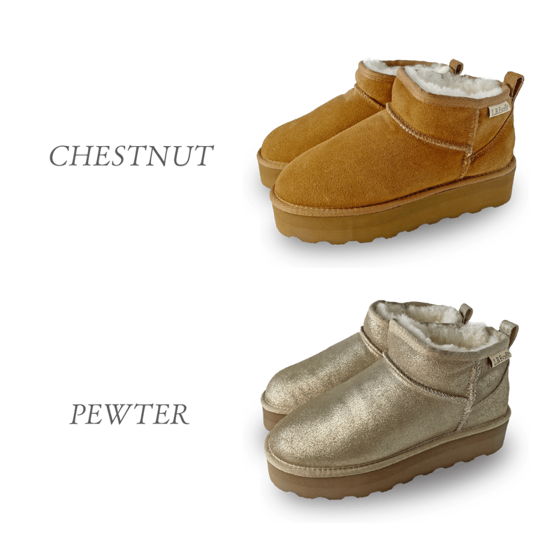 LB Evans レディースショートムートンブーツ《SUEDE×防滑アウトソール