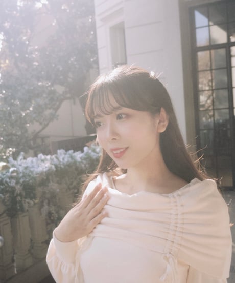 lace layered prima knit ／ sweet ivory