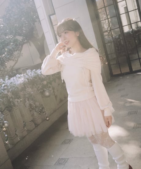 lace layered prima knit ／ sweet ivory