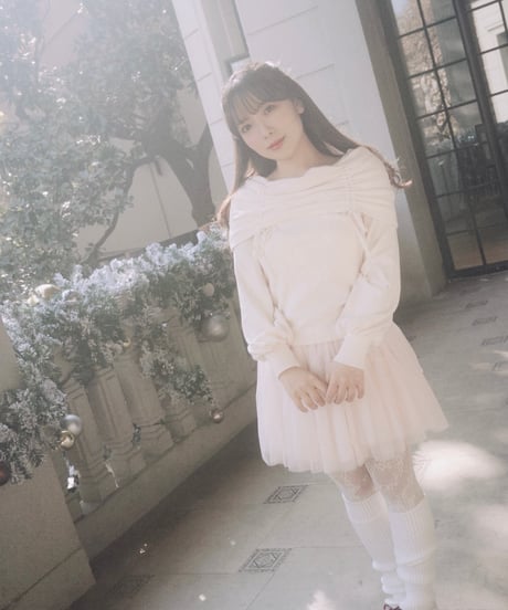 lace layered prima knit ／ sweet ivory