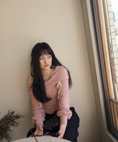 lace layered prima knit ／ Blossom pink