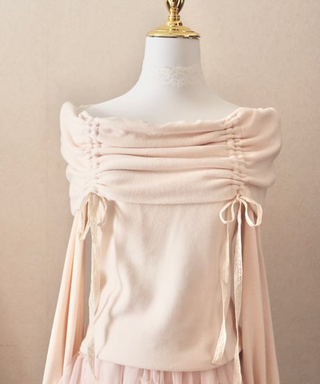 lace layered prima knit ／ sweet ivory