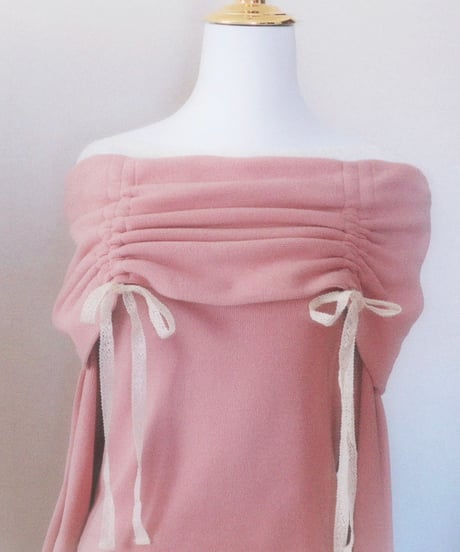 lace layered prima knit ／ Blossom pink