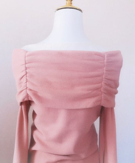 lace layered prima knit ／ Blossom pink