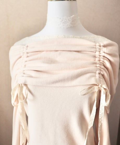 lace layered prima knit ／ sweet ivory