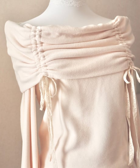 lace layered prima knit ／ sweet ivory