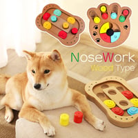 ノーズワーク 木調 知育玩具 知育トイ おもちゃ オモチャ 犬 イヌ 猫 兼用 ペット用 フードボウル 骨型 肉球型