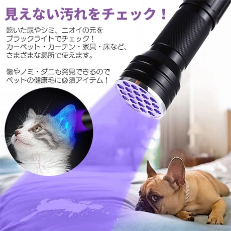 UV ブラックライト 21灯 LED 紫外線ライト 電池付き 395nm レジン 硬化 ライト 懐中電灯 ネイル硬化 汚れ 傷 アニサキス 宝石鑑定 ハンディ 夜釣 ルアー  のコピー