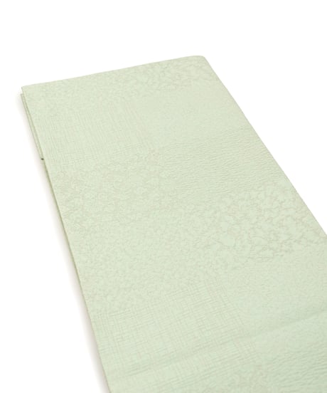 【モデル着用特価】 【袋帯】 【お仕立済み】染め帯 お太鼓柄 アラベスク 白緑色 カジュアル 送料無料！【商品番号】90100107